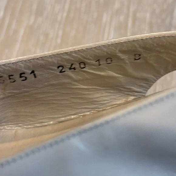 Salvatore Ferragamo Taupe Leather Slingback Mules with Silver Cap Toe - Picture 6 of 7